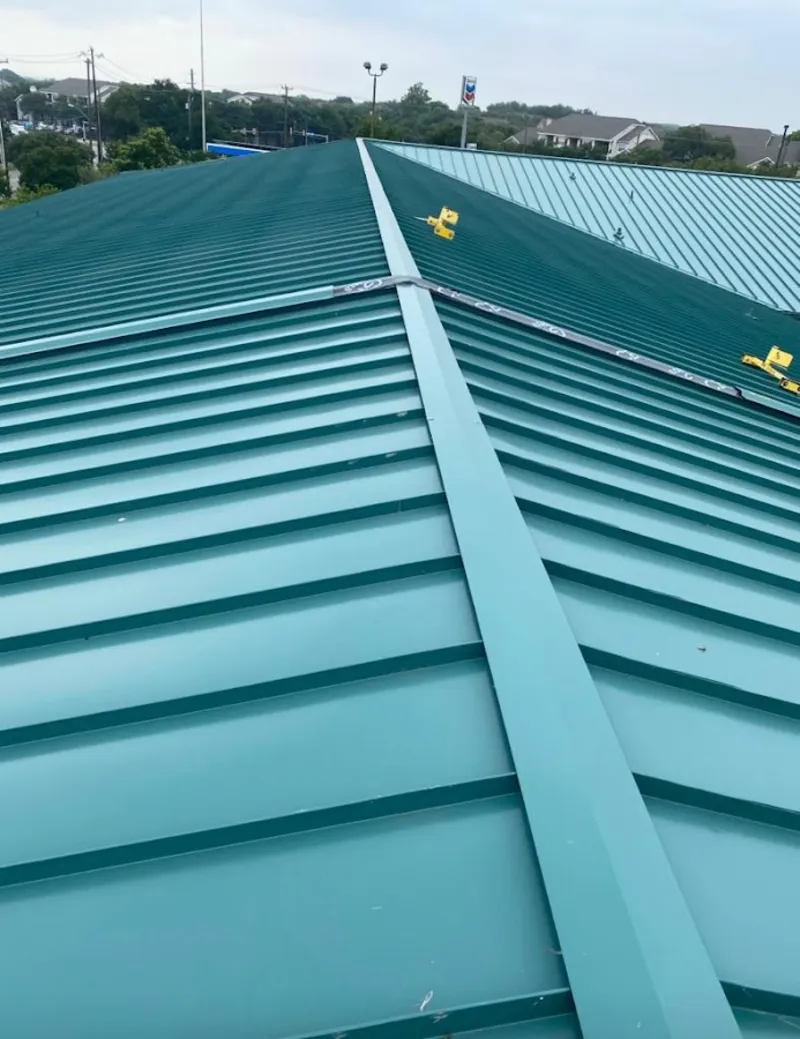 Green commercial metal roof ridge and valley for Metal Roof Repair in Hinesville